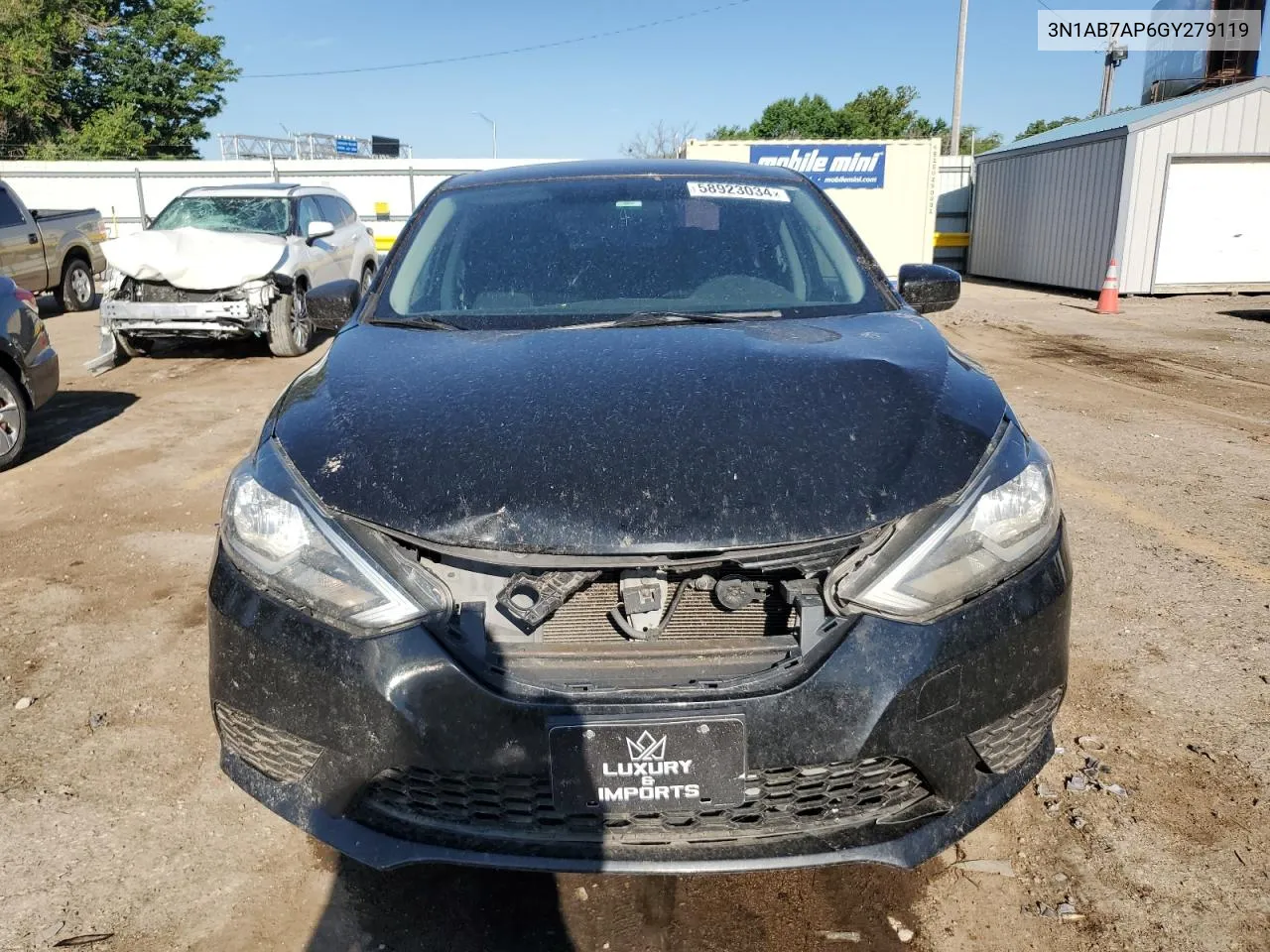 2016 Nissan Sentra S VIN: 3N1AB7AP6GY279119 Lot: 58923034