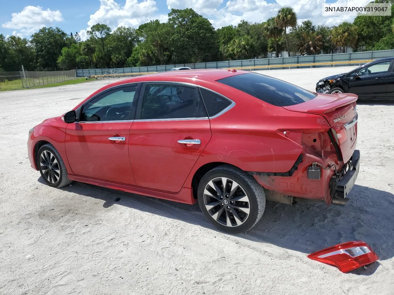 2016 Nissan Sentra S VIN: 3N1AB7AP0GY319047 Lot: 61875794