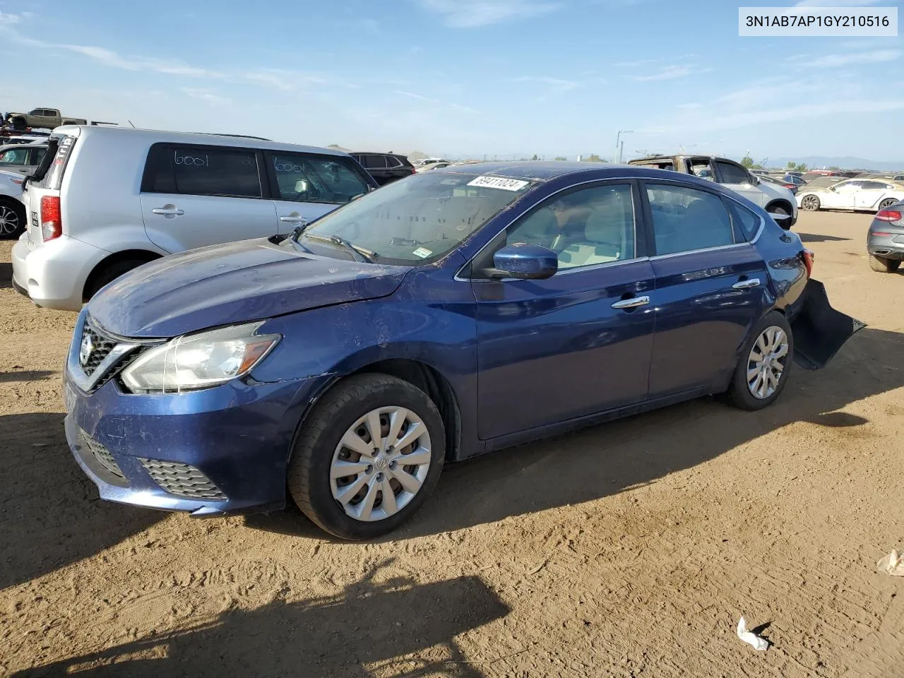 2016 Nissan Sentra S VIN: 3N1AB7AP1GY210516 Lot: 69411024