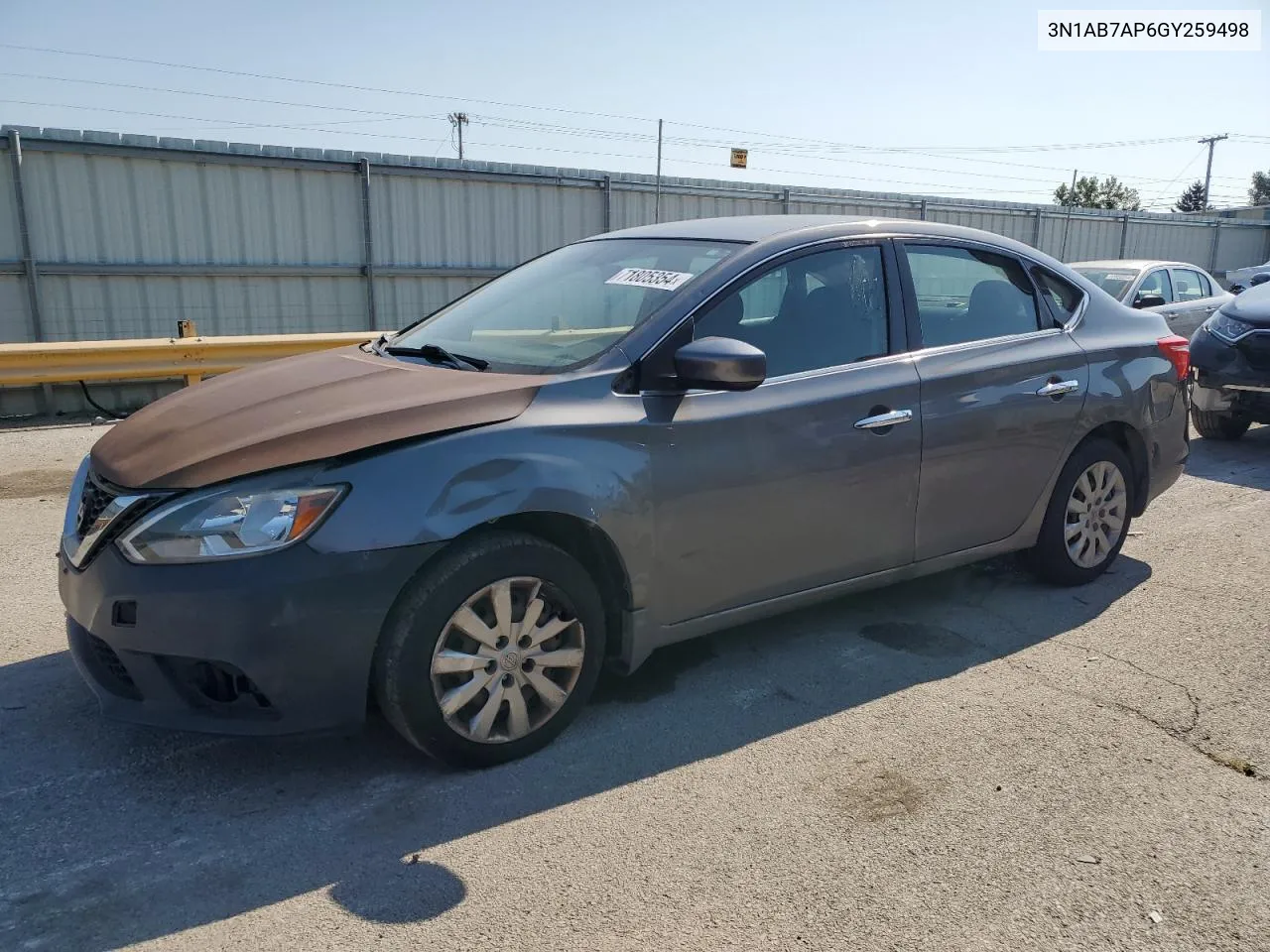 2016 Nissan Sentra S VIN: 3N1AB7AP6GY259498 Lot: 71805354