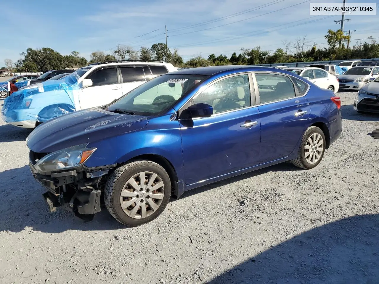 3N1AB7AP0GY210345 2016 Nissan Sentra S