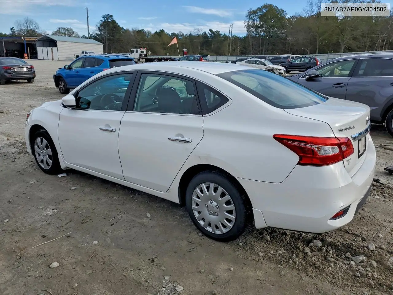 3N1AB7AP0GY304502 2016 Nissan Sentra S