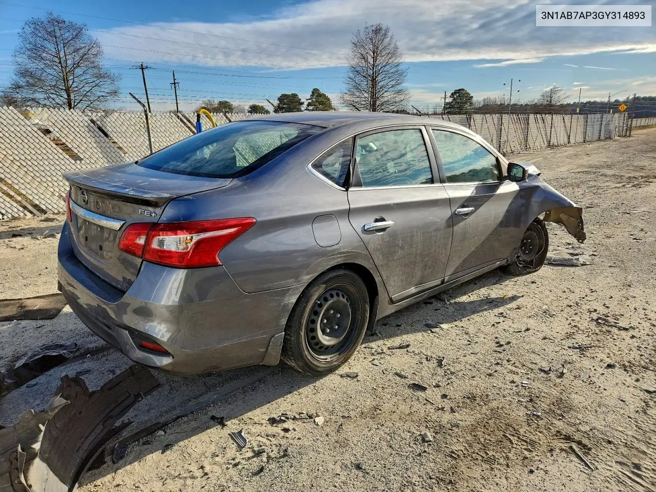 3N1AB7AP3GY314893 2016 Nissan Sentra S