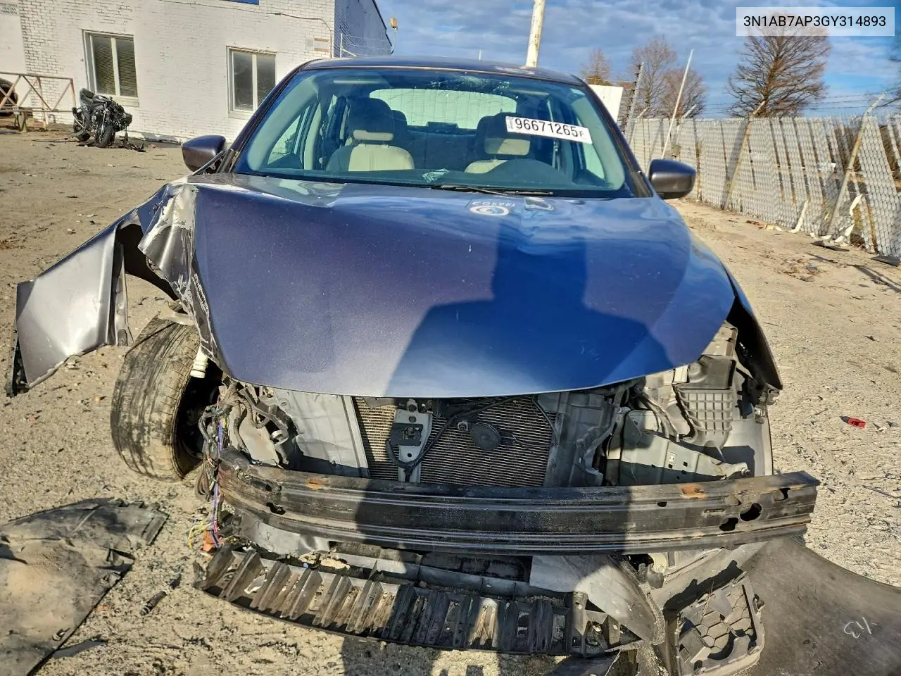 3N1AB7AP3GY314893 2016 Nissan Sentra S