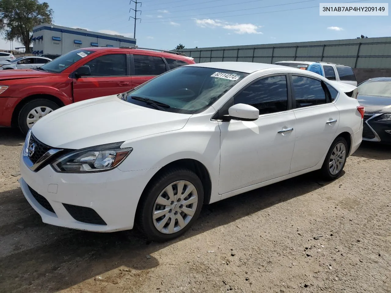 2017 Nissan Sentra S VIN: 3N1AB7AP4HY209149 Lot: 62114274