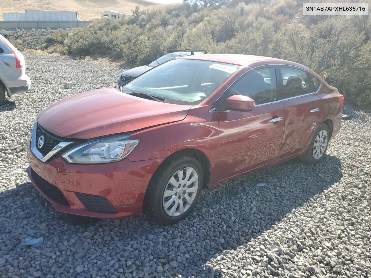 2017 Nissan Sentra S VIN: 3N1AB7APXHL635716 Lot: 66318174