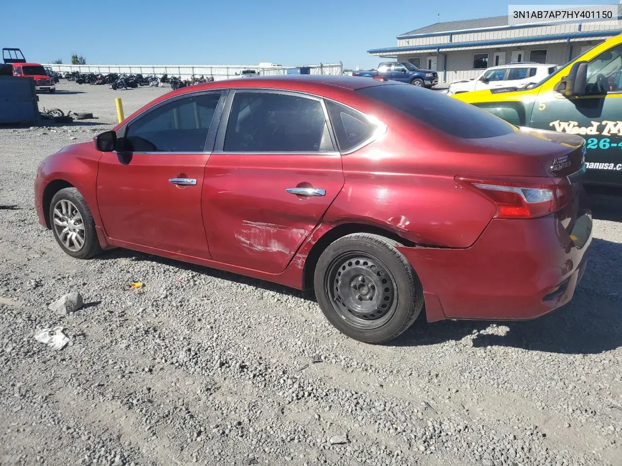 3N1AB7AP7HY401150 2017 Nissan Sentra S