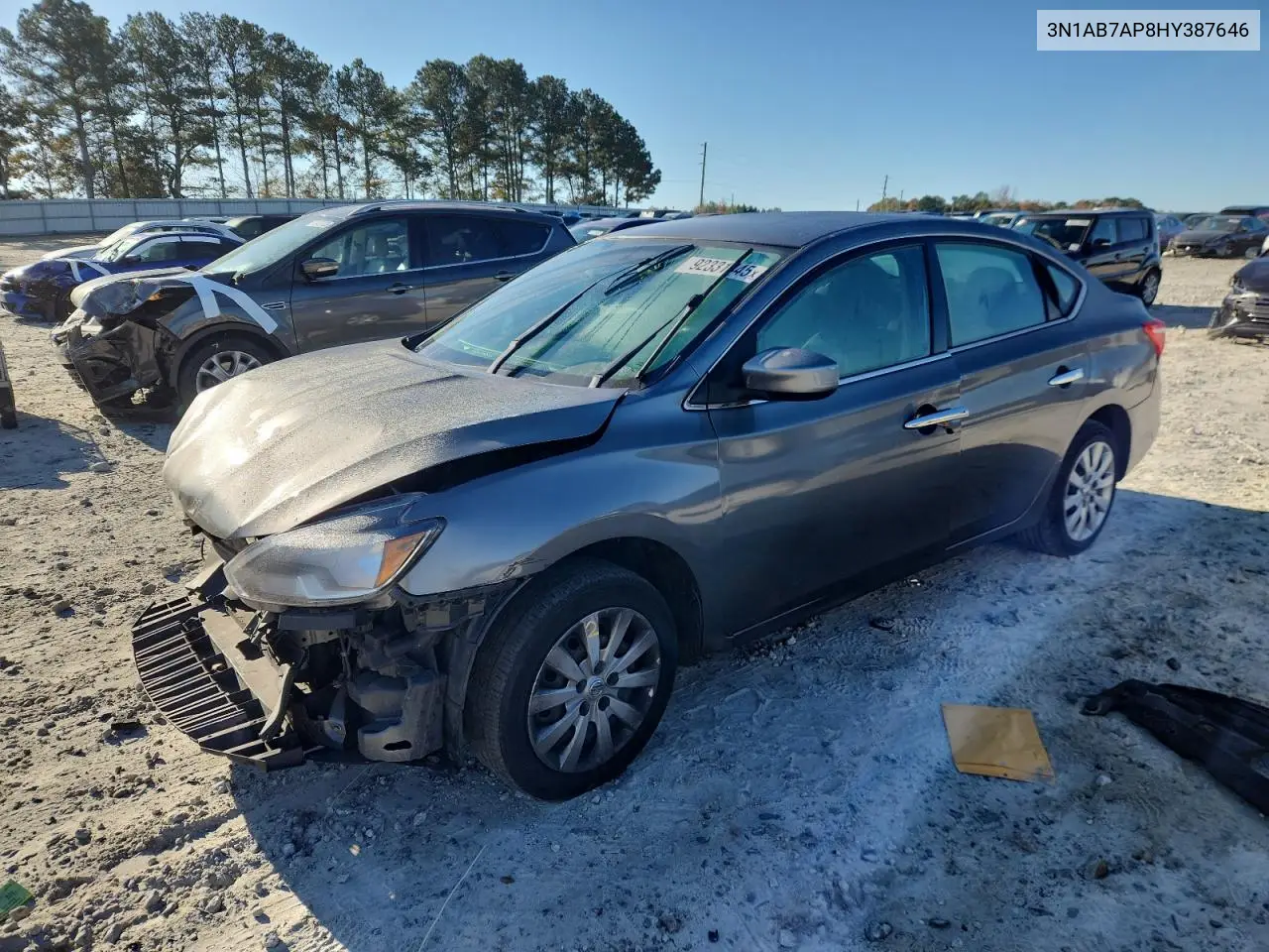 3N1AB7AP8HY387646 2017 Nissan Sentra S