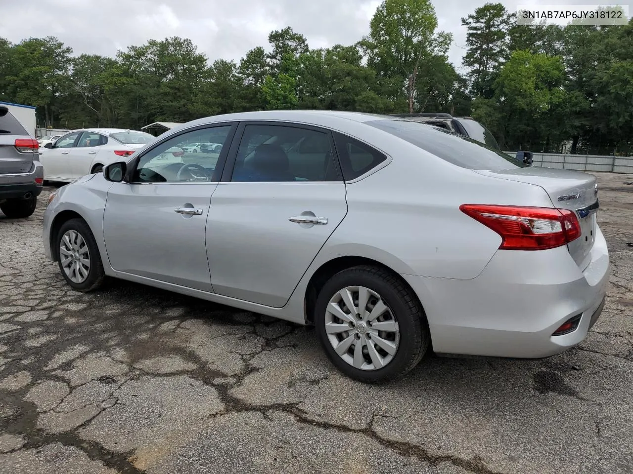 3N1AB7AP6JY318122 2018 Nissan Sentra S