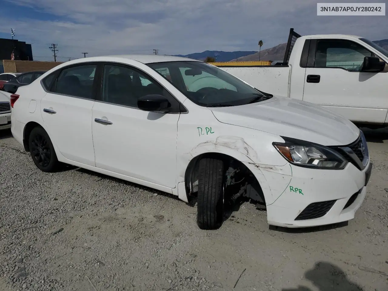 3N1AB7AP0JY280242 2018 Nissan Sentra S