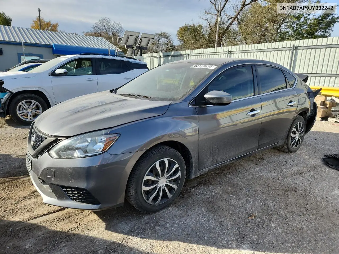 3N1AB7AP9JY332242 2018 Nissan Sentra S