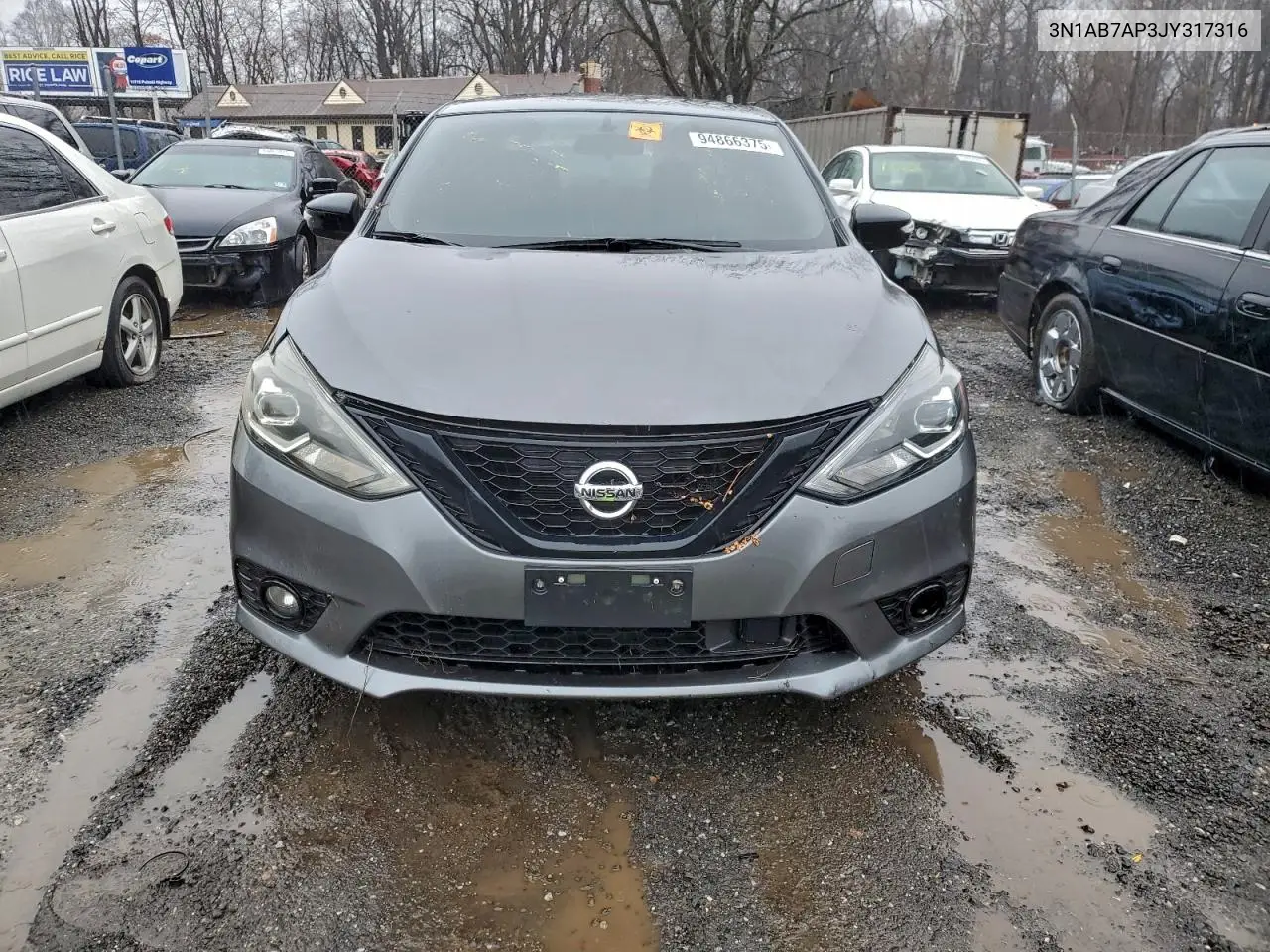 3N1AB7AP3JY317316 2018 Nissan Sentra S