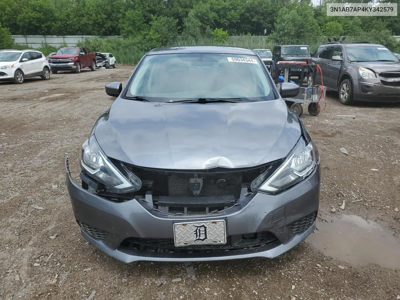 2019 Nissan Sentra S VIN: 3N1AB7AP4KY342579 Lot: 59634344