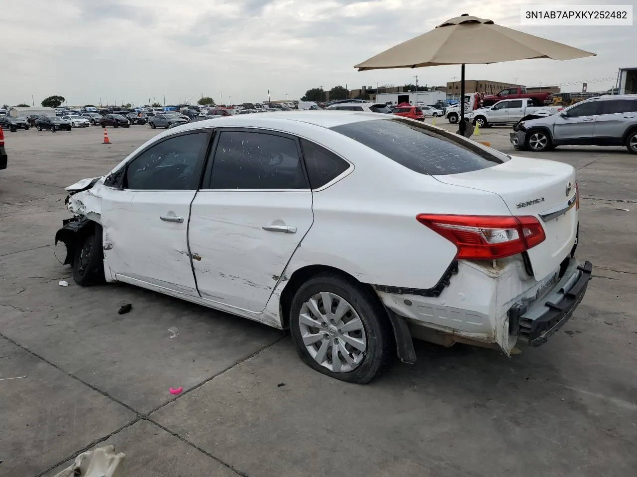 2019 Nissan Sentra S VIN: 3N1AB7APXKY252482 Lot: 68353204