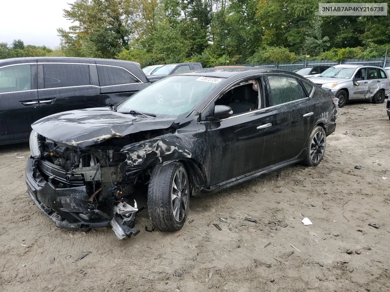 2019 Nissan Sentra S VIN: 3N1AB7AP4KY216738 Lot: 72672734