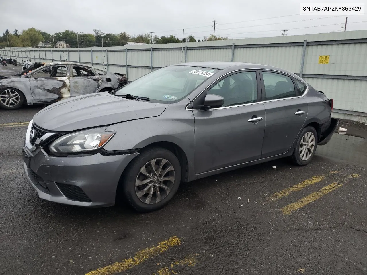 2019 Nissan Sentra S VIN: 3N1AB7AP2KY363429 Lot: 72813324