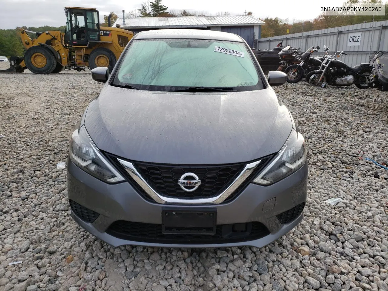 2019 Nissan Sentra S VIN: 3N1AB7AP0KY420260 Lot: 72952344