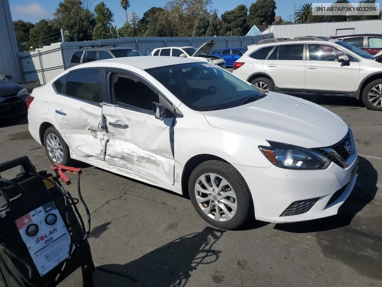 3N1AB7AP3KY403209 2019 Nissan Sentra S