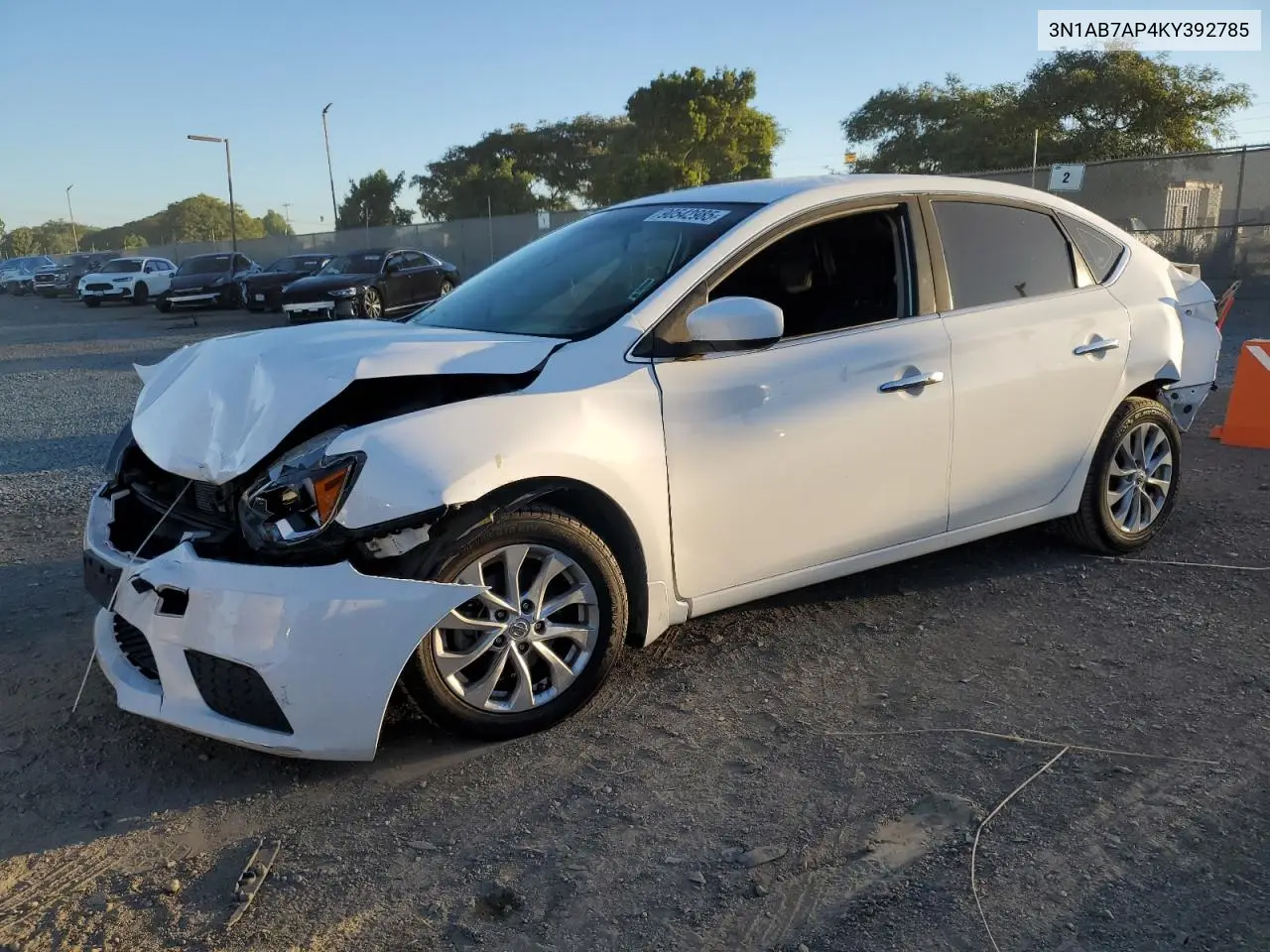 3N1AB7AP4KY392785 2019 Nissan Sentra S
