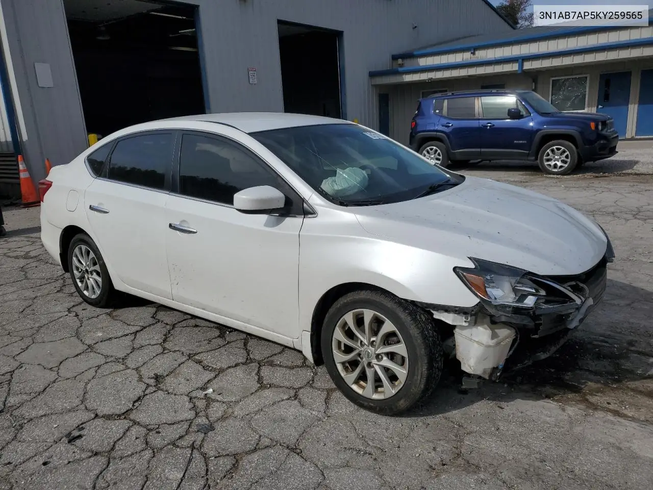 3N1AB7AP5KY259565 2019 Nissan Sentra S