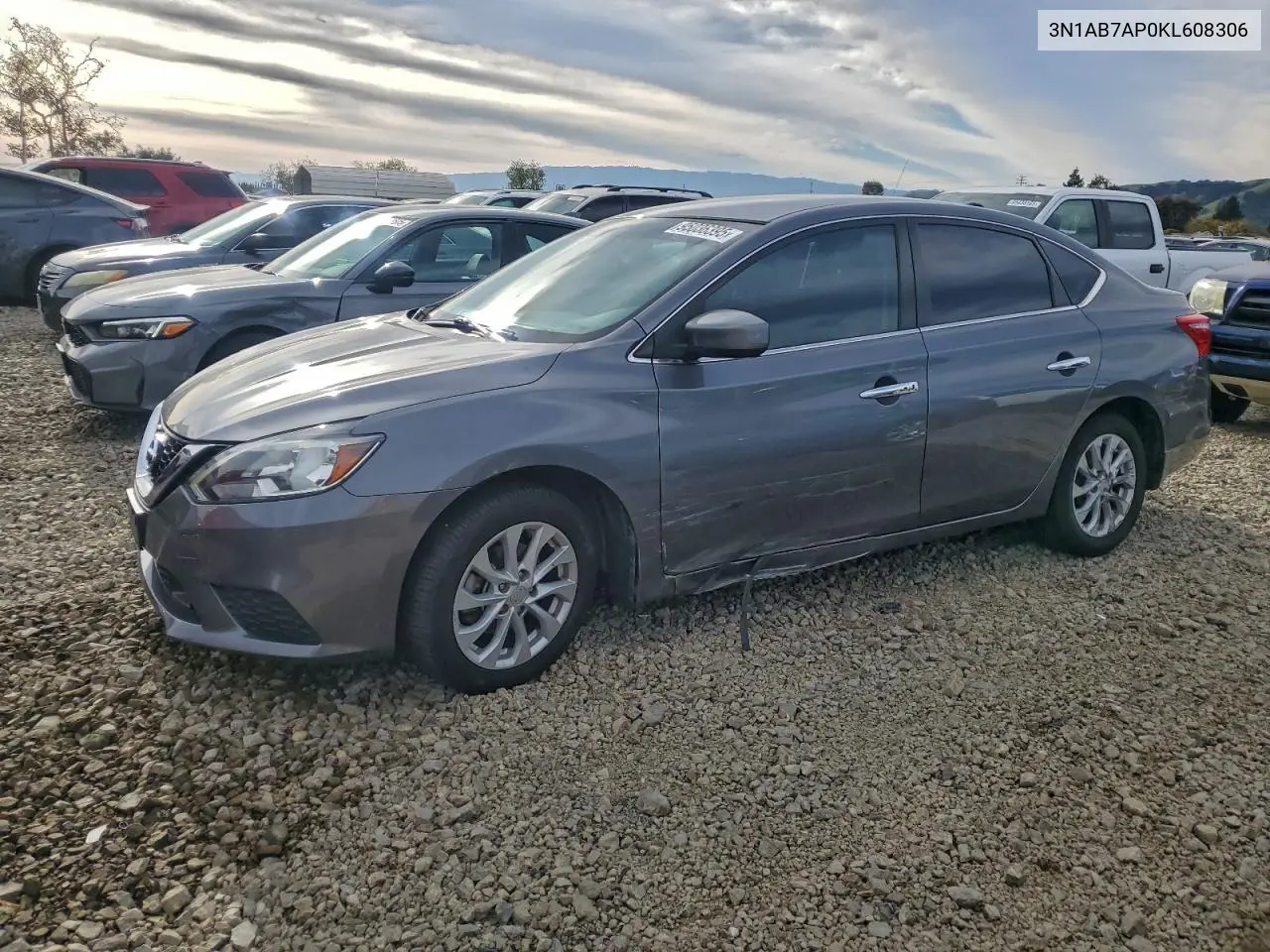 3N1AB7AP0KL608306 2019 Nissan Sentra S
