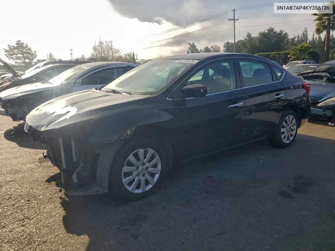 3N1AB7AP4KY356126 2019 Nissan Sentra S