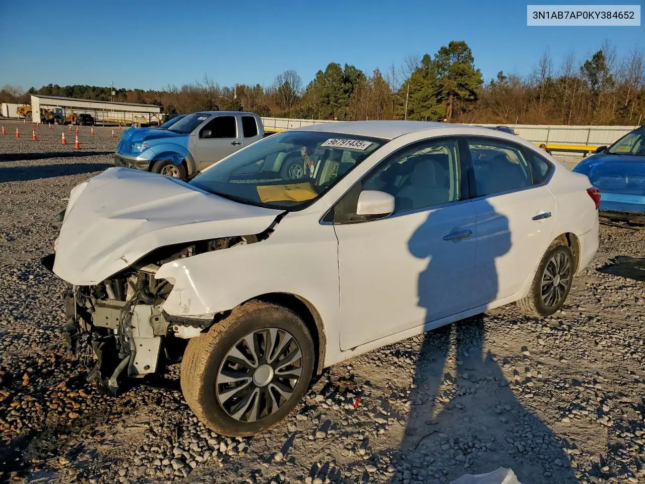 3N1AB7AP0KY384652 2019 Nissan Sentra S