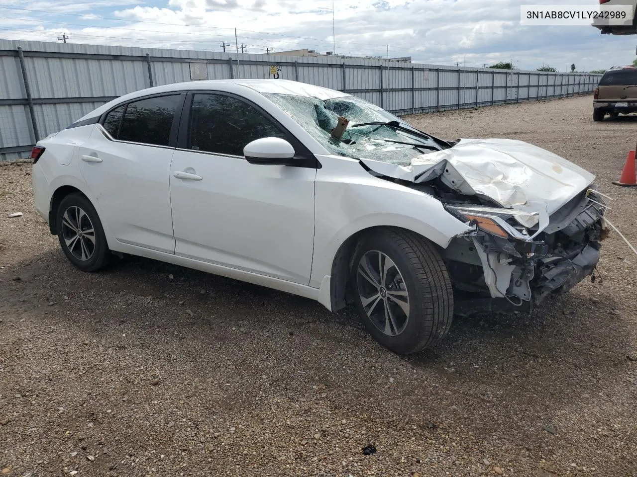 2020 Nissan Sentra Sv VIN: 3N1AB8CV1LY242989 Lot: 71066844