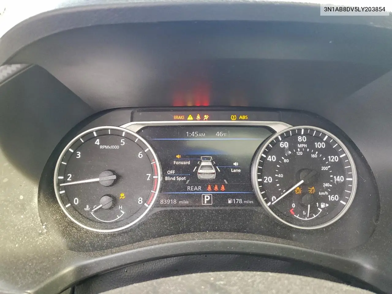 3N1AB8DV5LY203854 2020 Nissan Sentra Sr