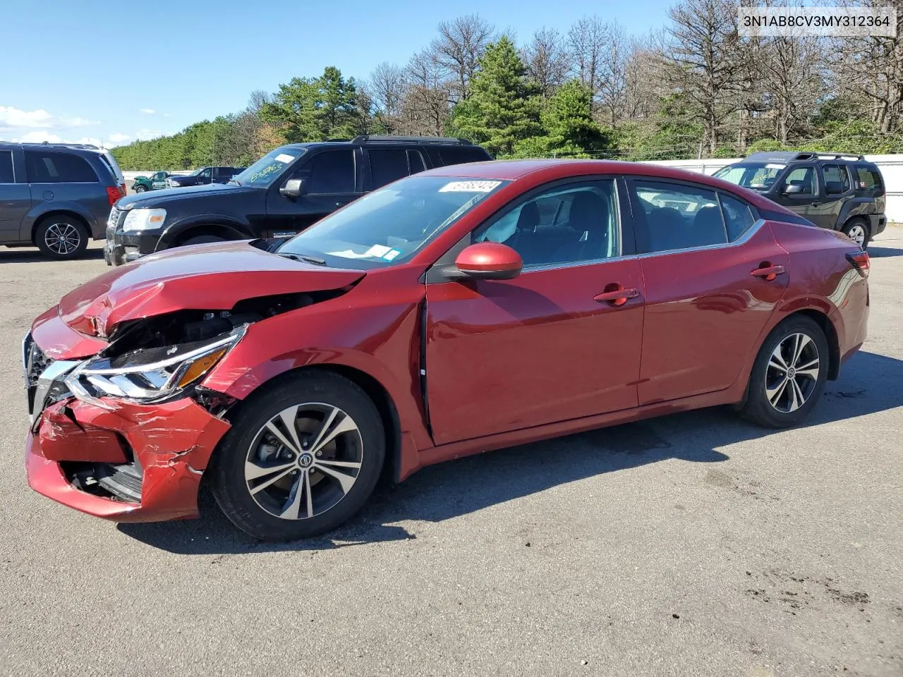 2021 Nissan Sentra Sv VIN: 3N1AB8CV3MY312364 Lot: 61382424