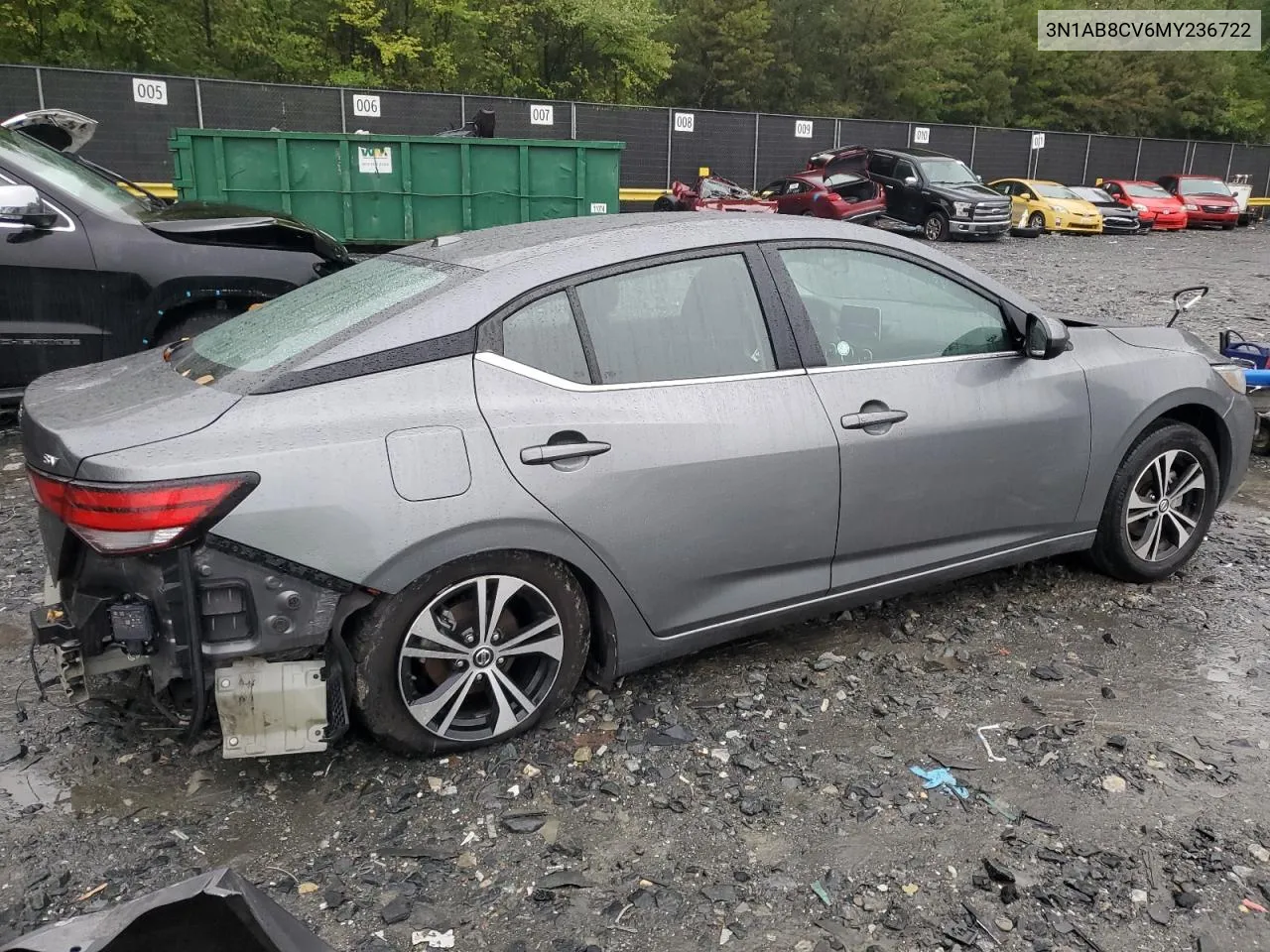 2021 Nissan Sentra Sv VIN: 3N1AB8CV6MY236722 Lot: 72478444