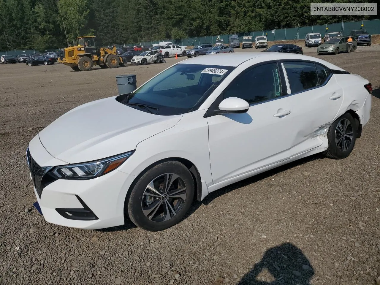 3N1AB8CV6NY208002 2022 Nissan Sentra Sv