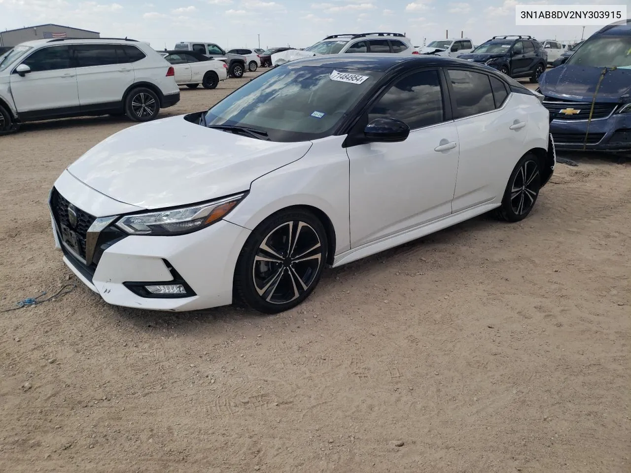 2022 Nissan Sentra Sr VIN: 3N1AB8DV2NY303915 Lot: 71484954