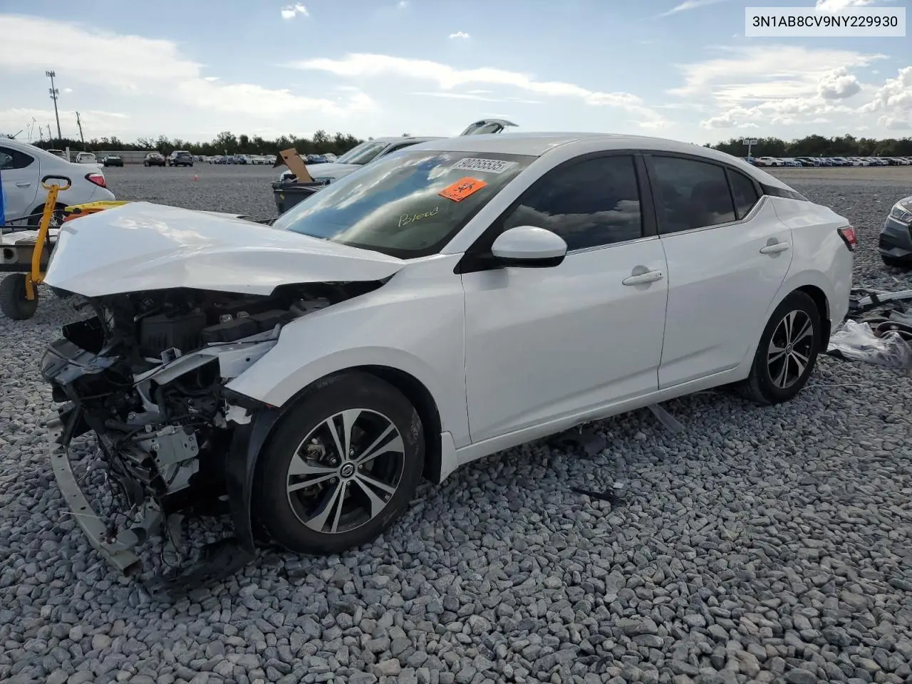 3N1AB8CV9NY229930 2022 Nissan Sentra Sv