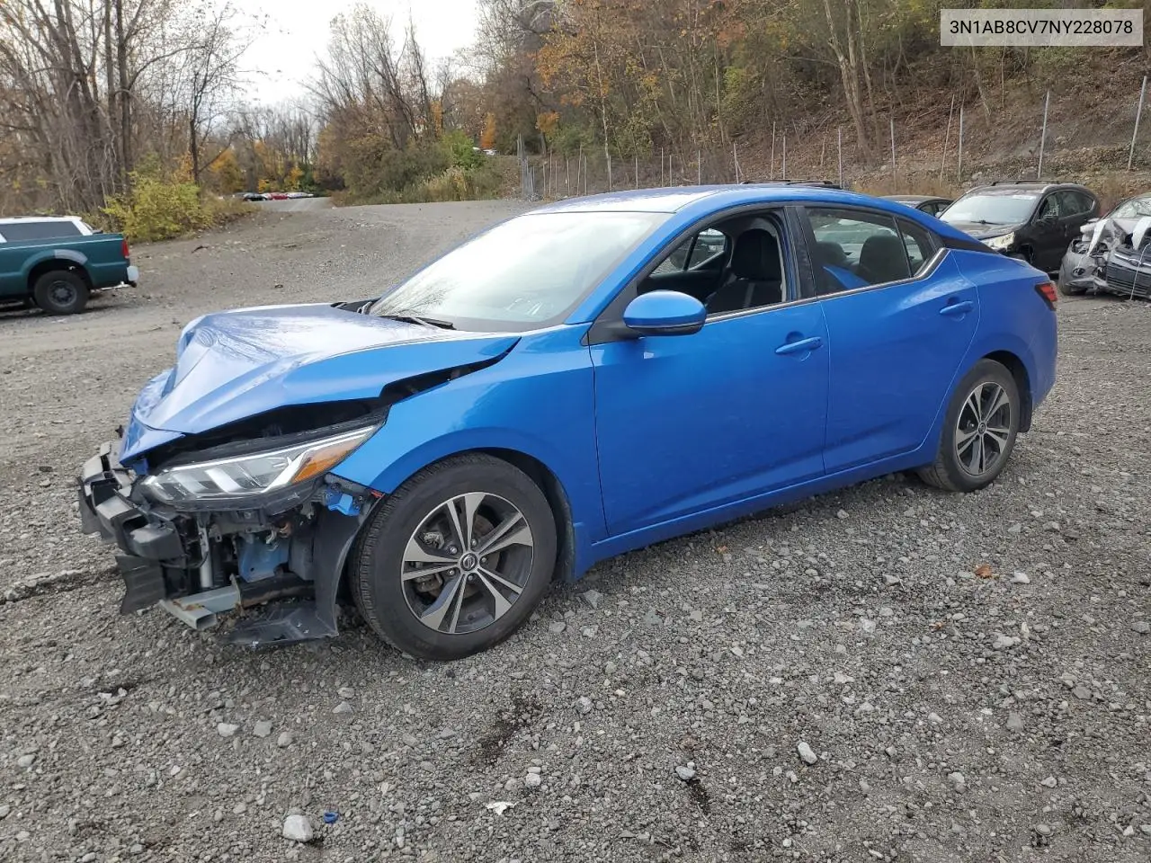 3N1AB8CV7NY228078 2022 Nissan Sentra Sv
