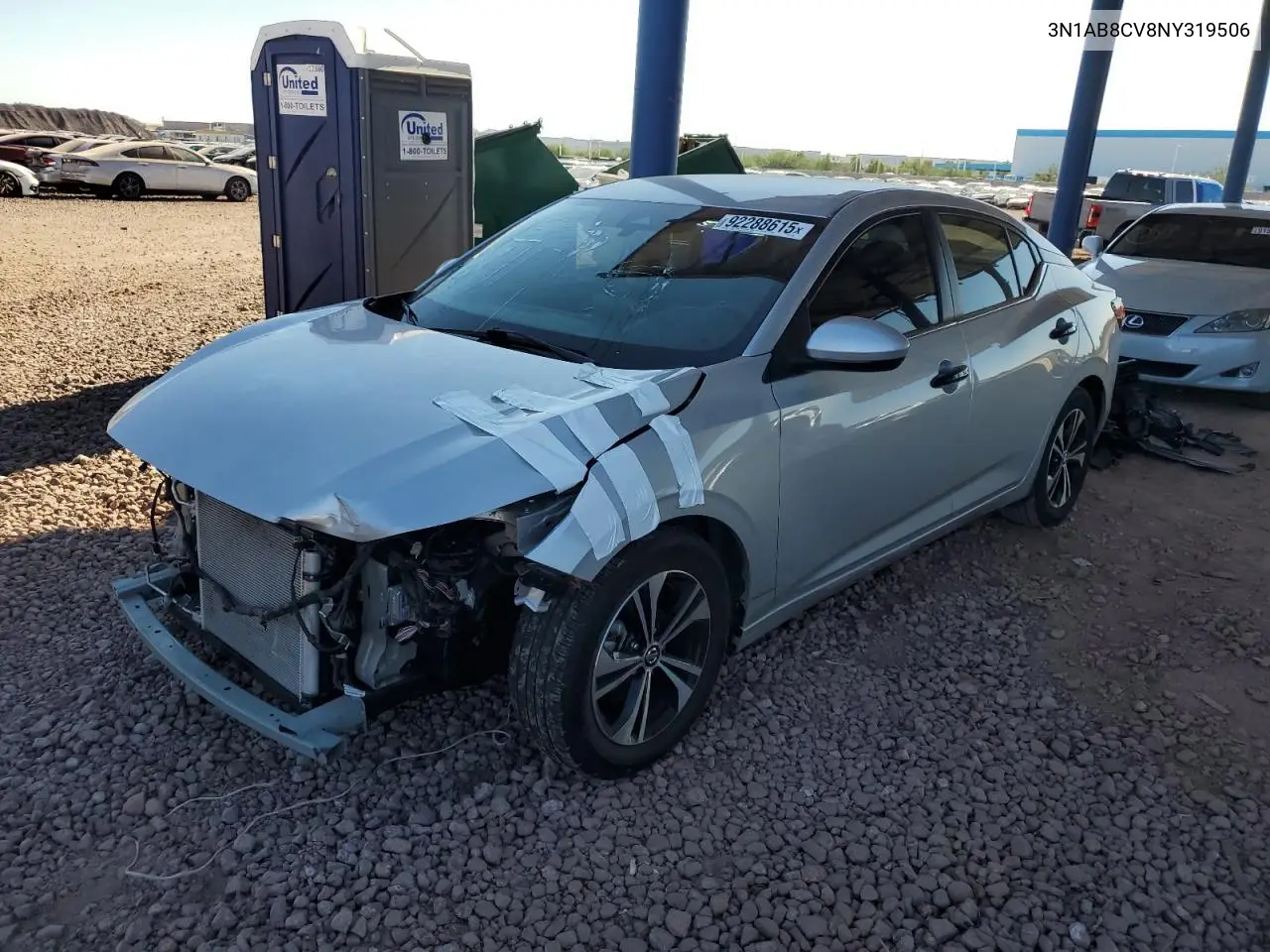 3N1AB8CV8NY319506 2022 Nissan Sentra Sv
