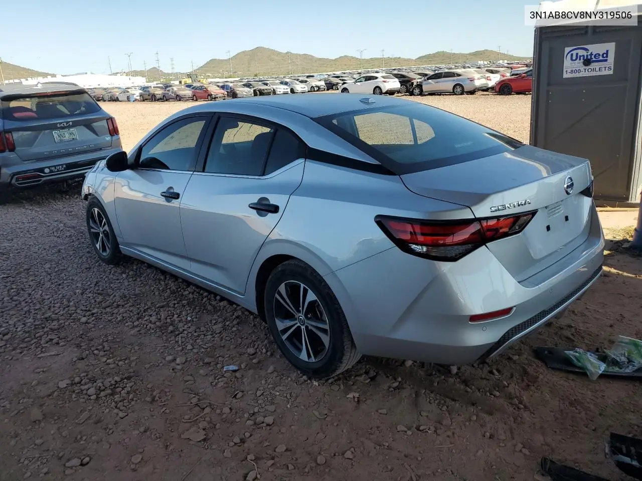 3N1AB8CV8NY319506 2022 Nissan Sentra Sv