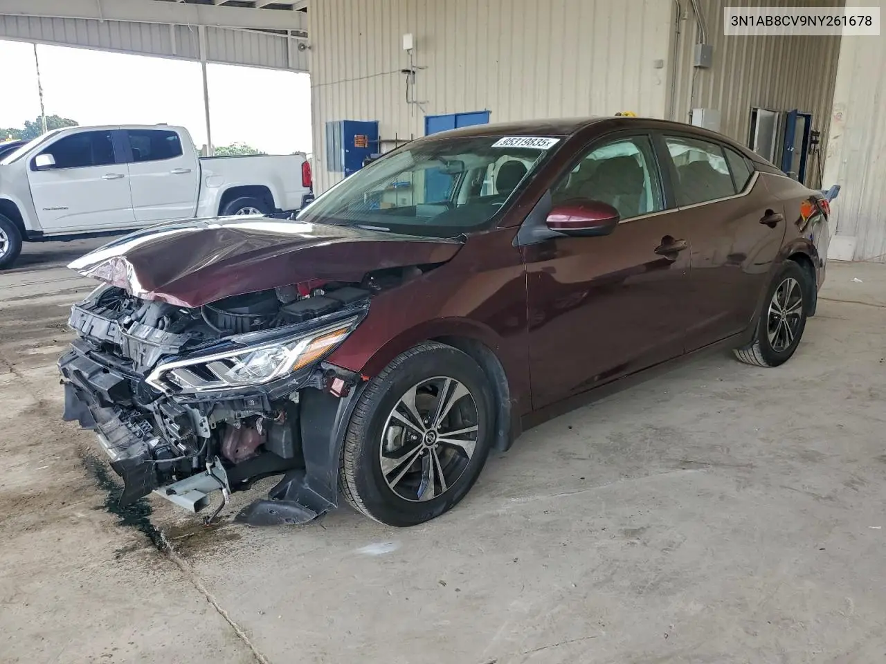 3N1AB8CV9NY261678 2022 Nissan Sentra Sv