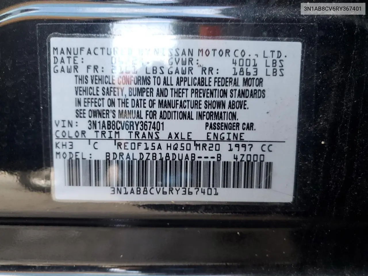 3N1AB8CV6RY367401 2024 Nissan Sentra Sv