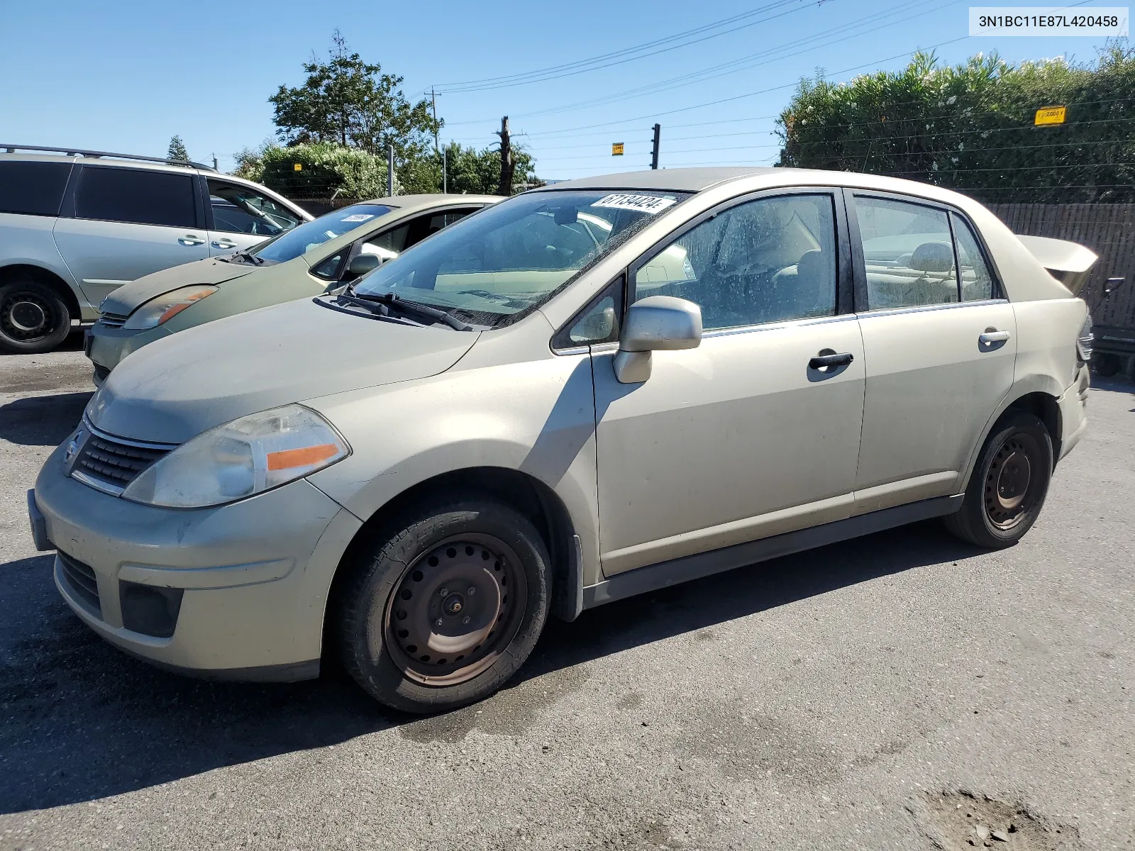 2007 Nissan Versa S VIN: 3N1BC11E87L420458 Lot: 67134424