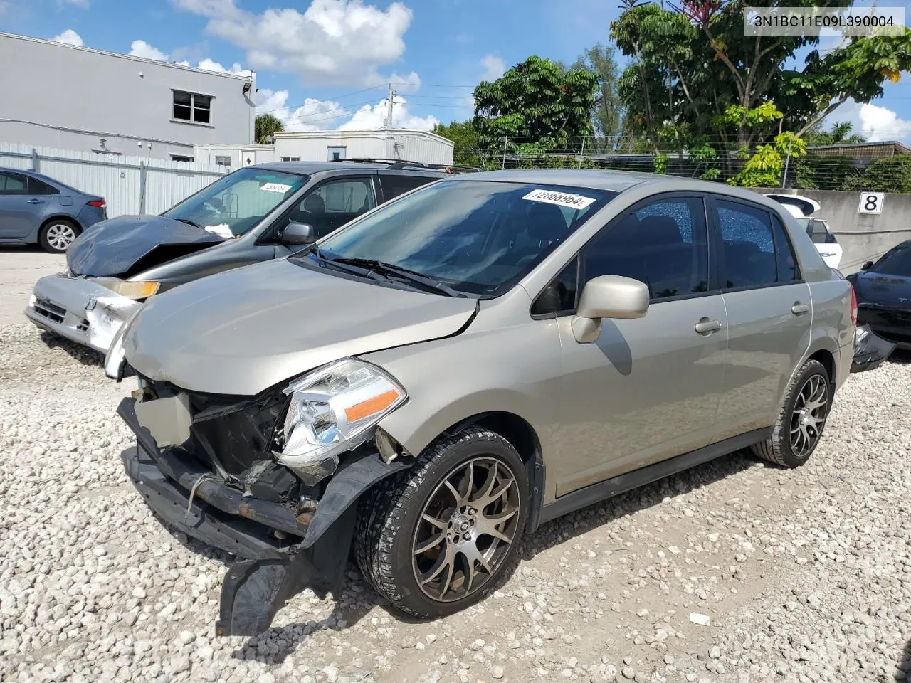 2009 Nissan Versa S VIN: 3N1BC11E09L390004 Lot: 72068964