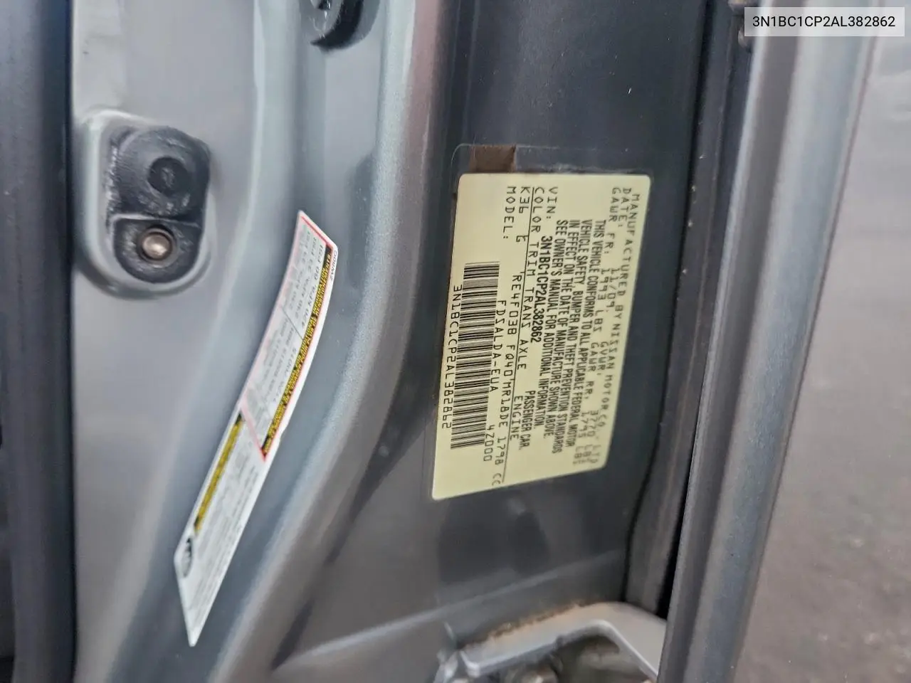 3N1BC1CP2AL382862 2010 Nissan Versa S