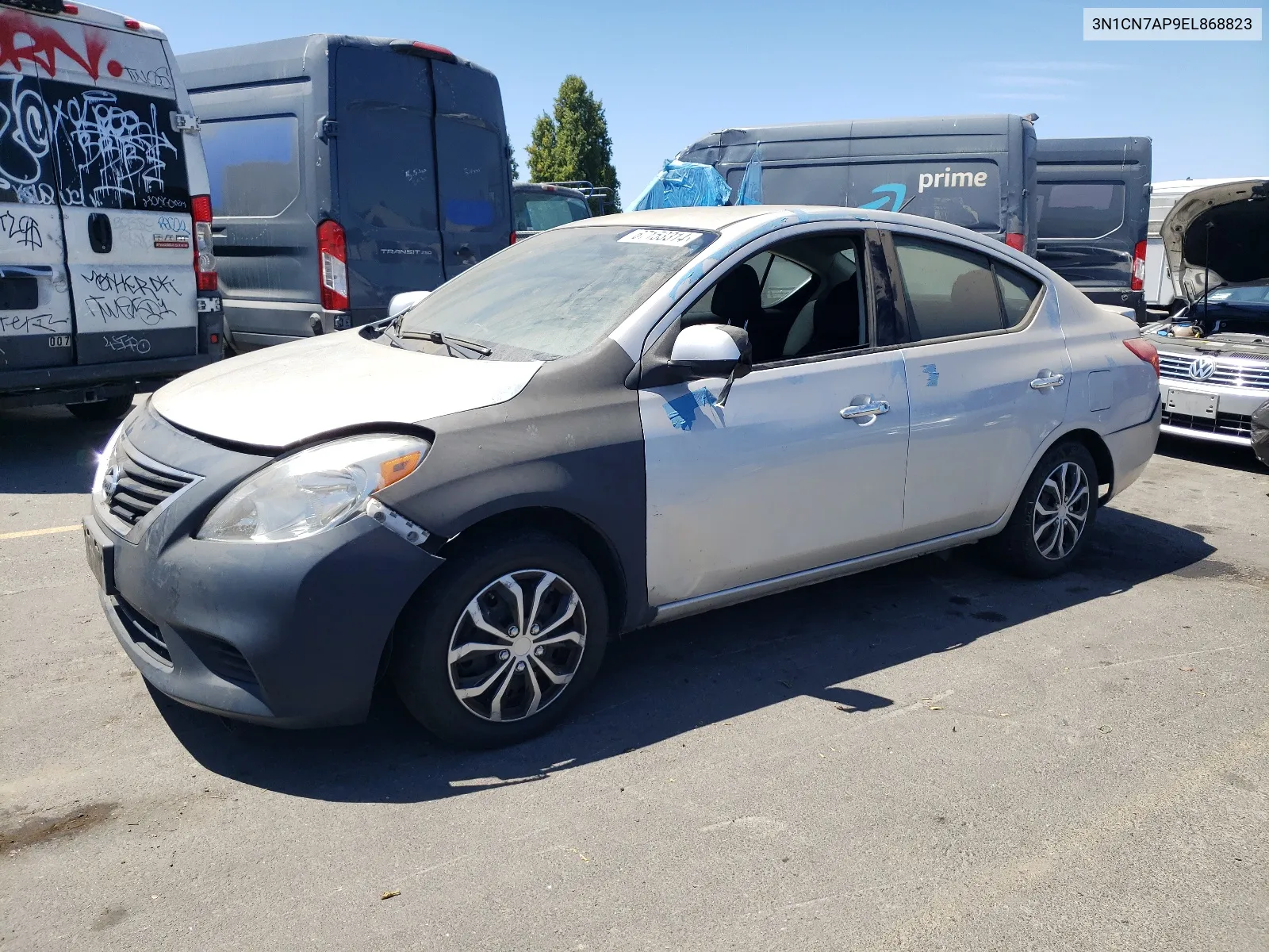 2014 Nissan Versa S VIN: 3N1CN7AP9EL868823 Lot: 67153314