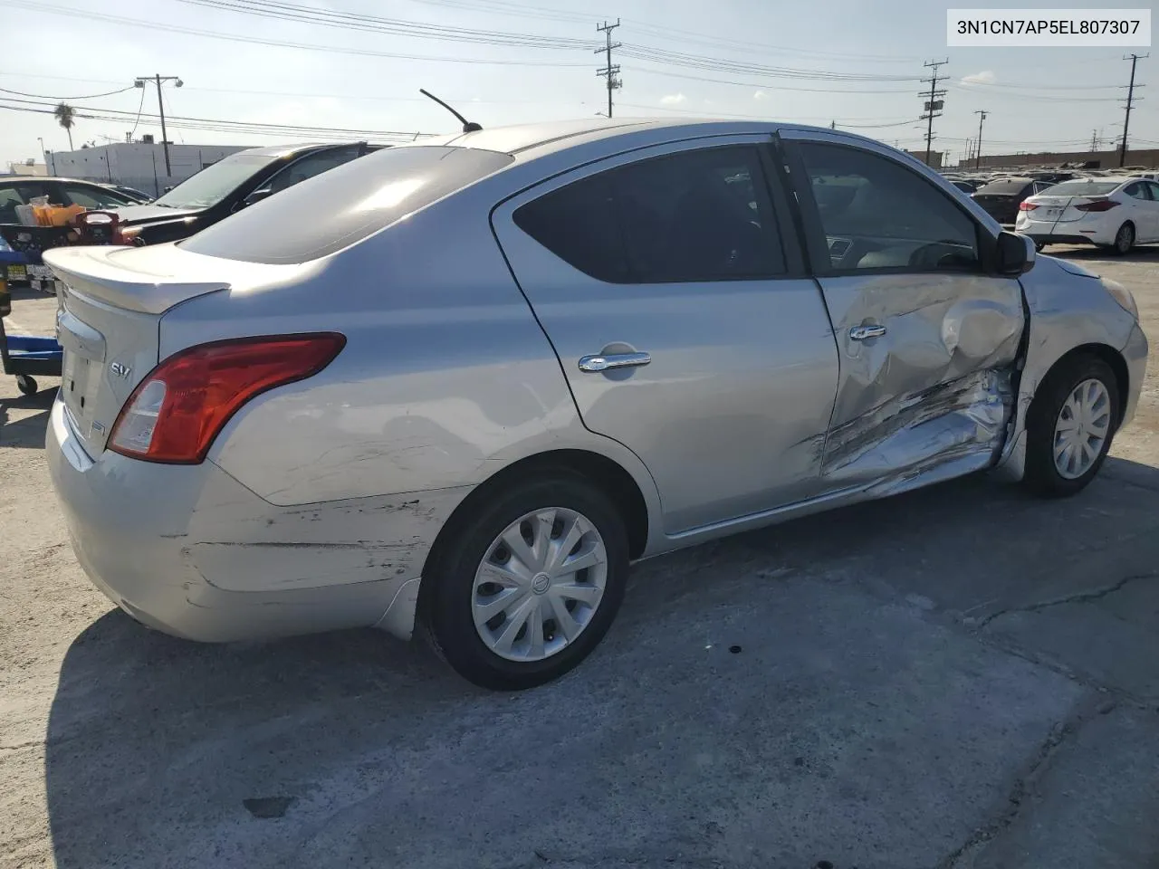 2014 Nissan Versa S VIN: 3N1CN7AP5EL807307 Lot: 72066424