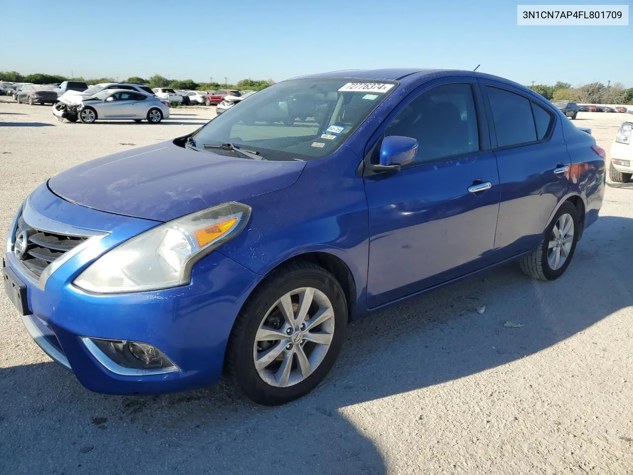 2015 Nissan Versa S VIN: 3N1CN7AP4FL801709 Lot: 72776374