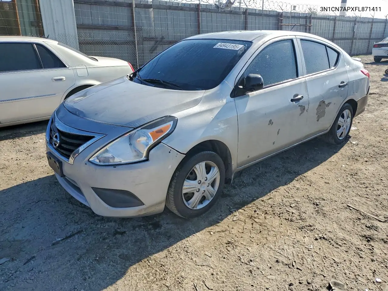 3N1CN7APXFL871411 2015 Nissan Versa S