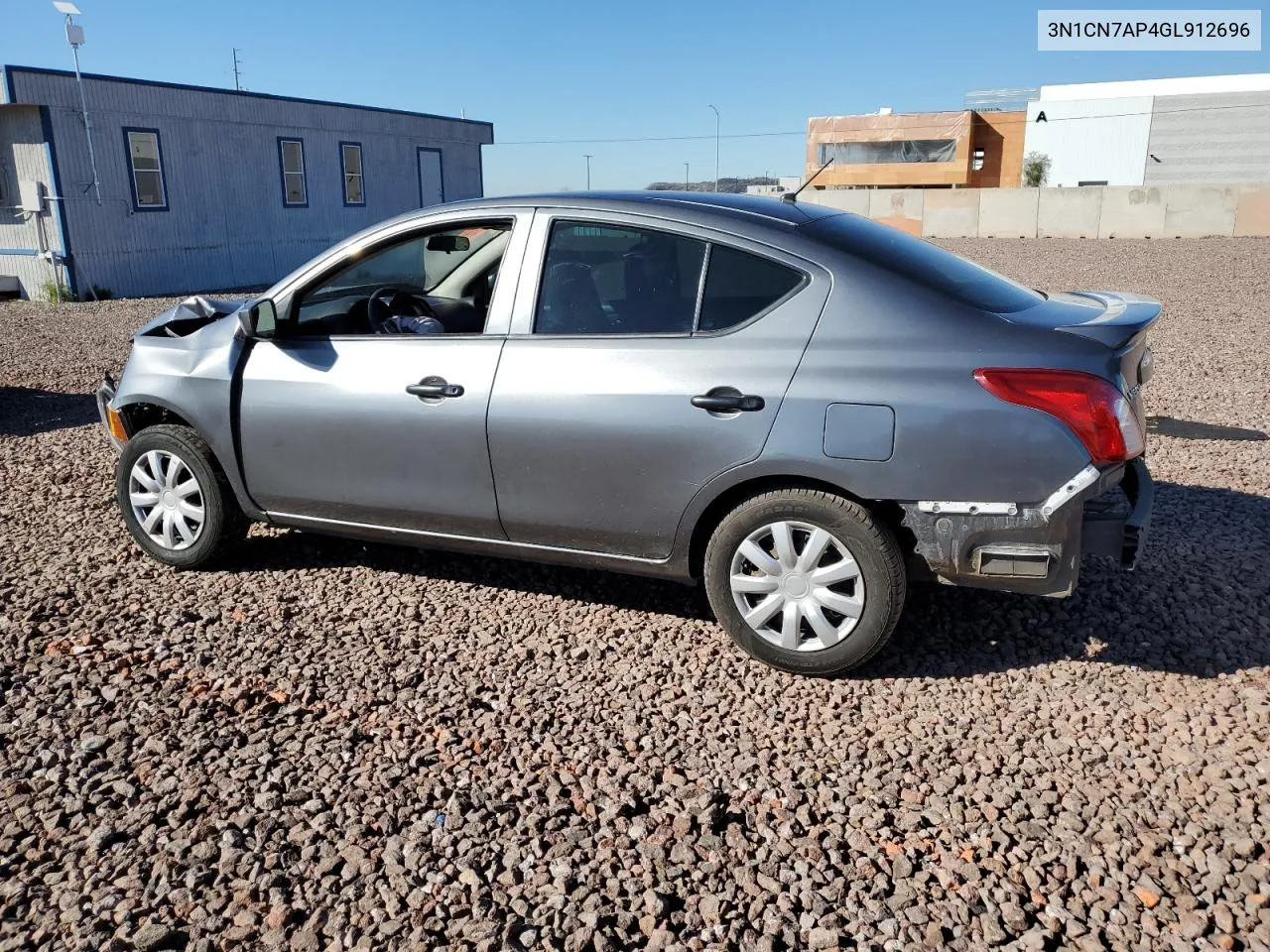 2016 Nissan Versa S VIN: 3N1CN7AP4GL912696 Lot: 42898914