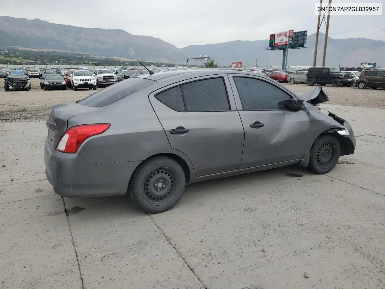 2016 Nissan Versa S VIN: 3N1CN7AP2GL839957 Lot: 64582454