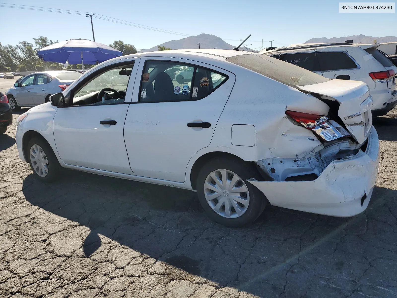 2016 Nissan Versa S VIN: 3N1CN7AP8GL874230 Lot: 68171364