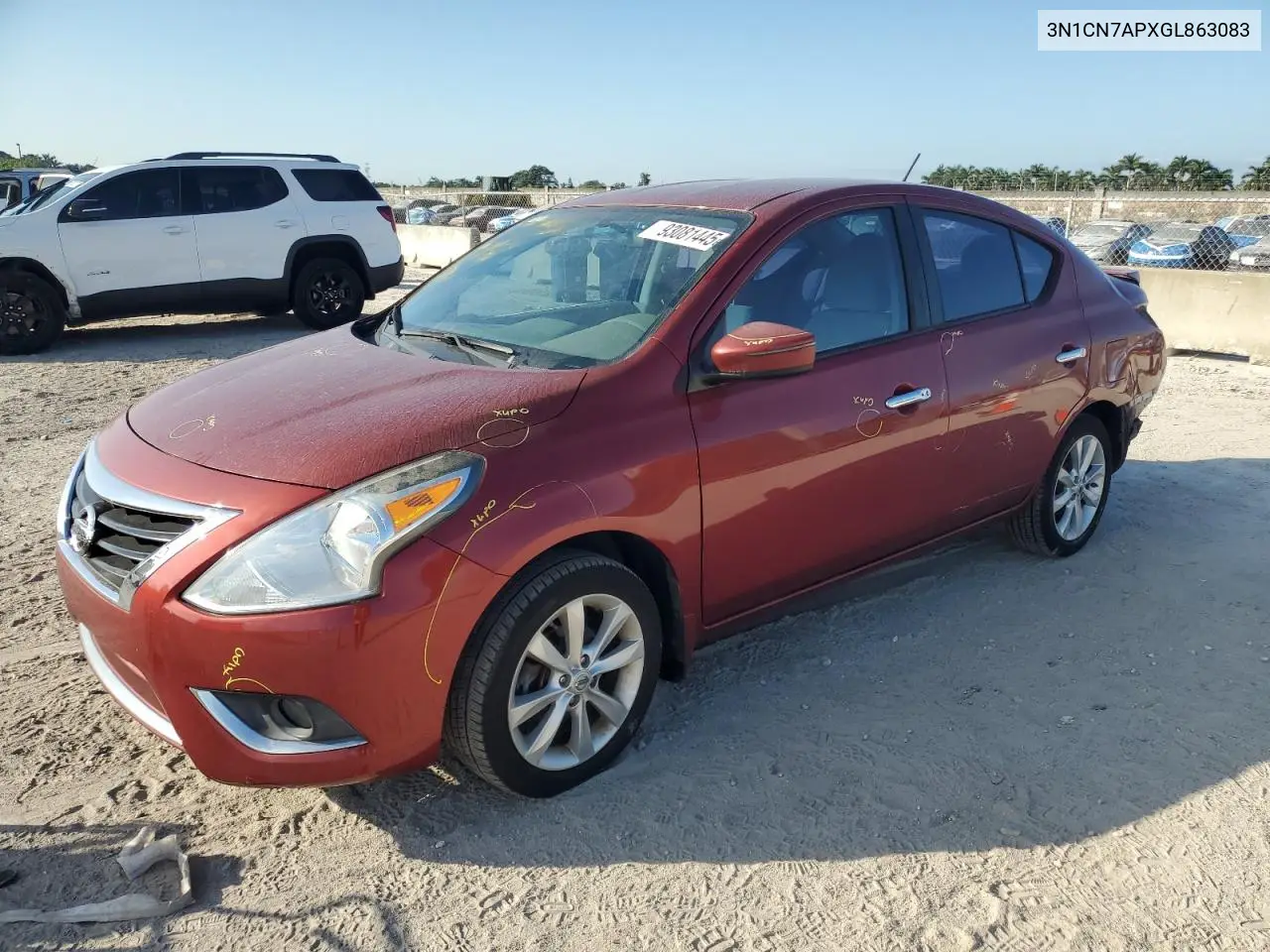 3N1CN7APXGL863083 2016 Nissan Versa S
